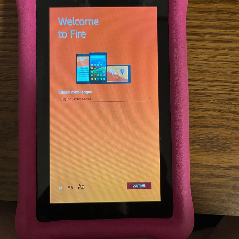 Amazon Kindle 7” screen.